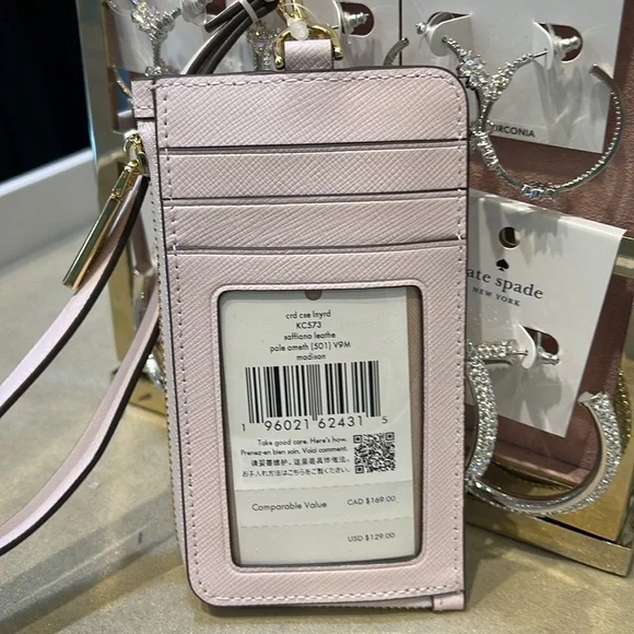 Kate Spade Madison Card Case Lanyard Pale Amethyst NWT - Picture 8 of 16
